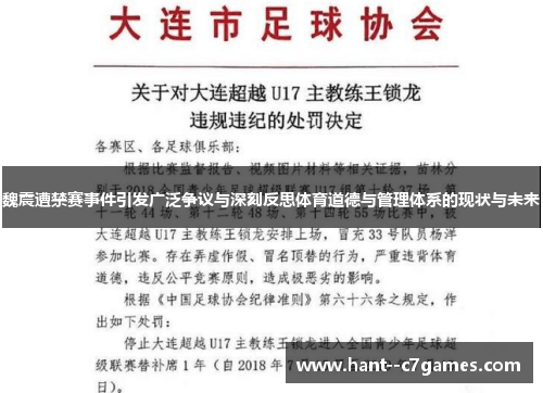 魏震遭禁赛事件引发广泛争议与深刻反思体育道德与管理体系的现状与未来